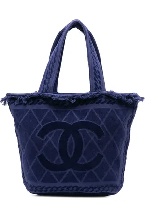 CHANEL 2010-2025 CC Terry Cloth Beach Tote Bag
