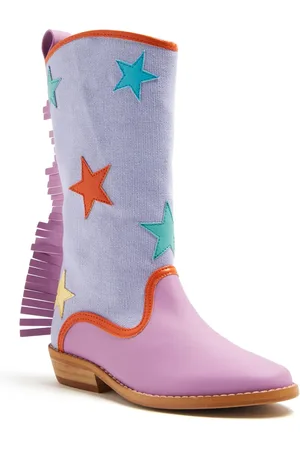 Stella McCartney Ausgefranste Stiefel mit Stern-Patch