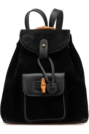 Gucci 20th Century Bamboo Rucksack aus Wildleder
