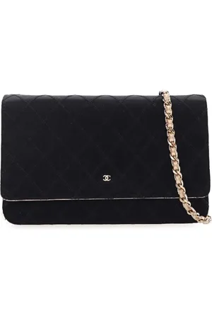 CHANEL 2011 Bicolor Satin Diamond Stitch Wallet On Chain crossbody bag