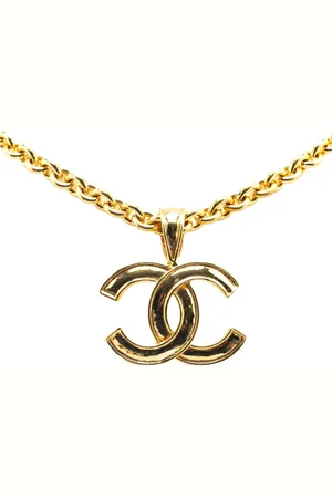 CHANEL 1994 vergoldete Halskette mit CC-Anhänger