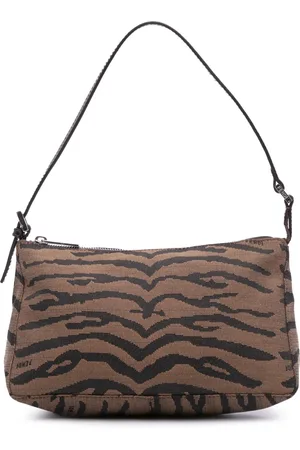 Fendi 2000-2010 Tiger Print Canvas Pochette shoulder bag