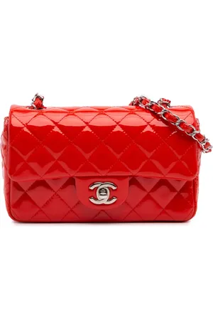 CHANEL 2014 Mini Rectangular Classic Patent Single Flap crossbody bag