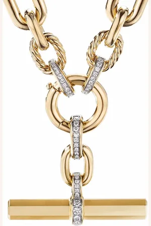 David Yurman 18kt Gelbgoldhalskette mit Diamanten