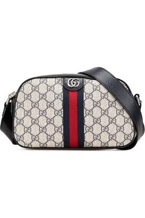 Gucci 2016-2024 kleine GG Supreme Dollar Web Ophidia Umhängetasche aus strukturiertem Kalbsleder