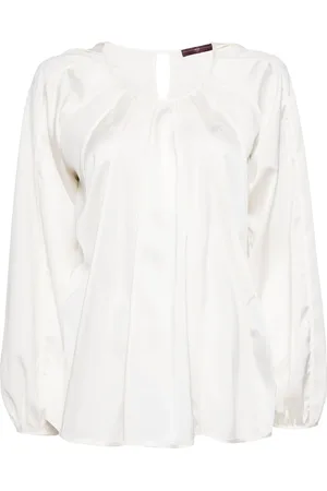 High Bluse mit umgeschlagenen Nähten