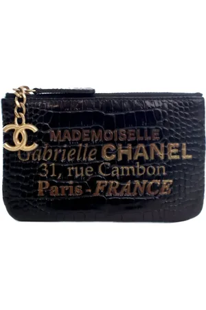 CHANEL 2019 Mademoiselle Gabrielle Signature Clutch aus Kalbsleder mit Kroko-Prägung