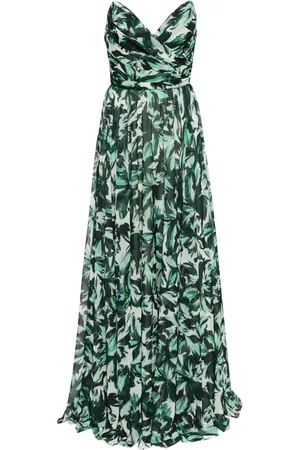 Amsale Schulterfreies Kleid mit Print