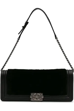 CHANEL 2013-2014 East West Boy Flap Schultertasche mit Shearling