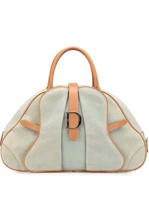 Dior 2001 Double Saddle Bowler Handtasche aus Denim