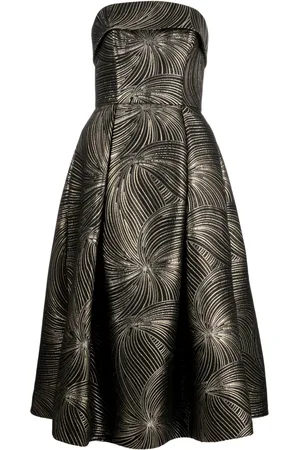 Amsale Midikleid mit Falten