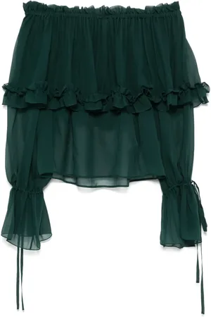 Saint Laurent Seidenbluse mit Volants