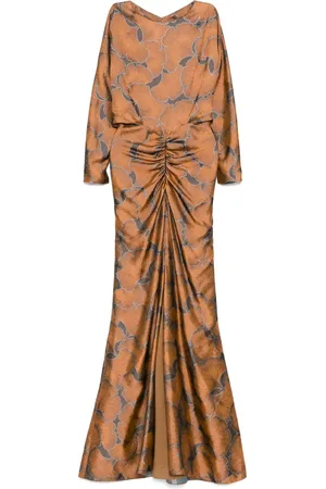 Amsale Jacquard-Kleid mit Puffärmeln