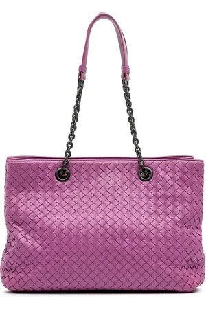 Bottega Veneta 2021-2024 mittelgroße Intrecciato Double Chain Tote Bag aus Nappaleder