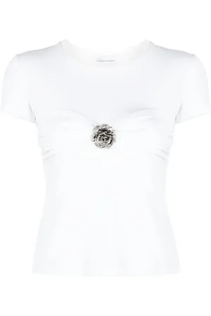 BLUMARINE T-Shirt mit Blumenapplikation