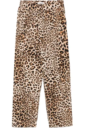 A PAPER KID Leopard-print trousers