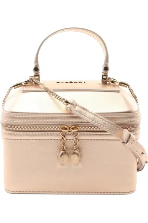 Bvlgari 2000-2024 Kosmetiktasche aus Leder im Metallic-Look