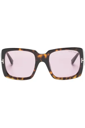 Tom Ford Eckige Sonnenbrille in Schildpattoptik