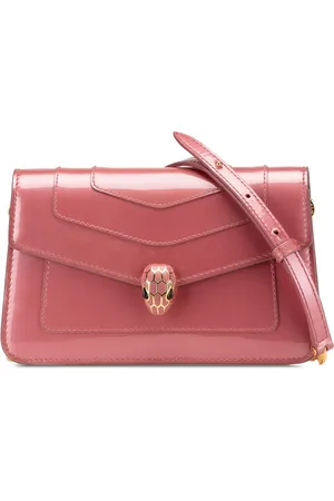 Bvlgari 2000-2024 Serpenti Forever Wallet on Chain Umhängetasche aus Lackleder