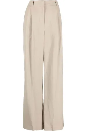 Brunello Cucinelli High-Waist-Hose mit weitem Bein