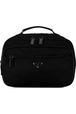 Prada 2013-2023 Saffiano Trimmed Tessuto Kosmetiktasche