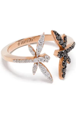 ANAPSARA 18kt Goldring mit Libellenmotiv und Diamant