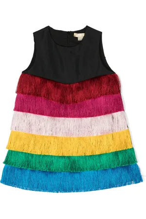 Stella McCartney Gestuftes Minikleid mit Fransen