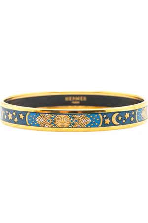 Hermès 20th Century schmaler Sun Moon Stars 65 Emaille-Armreif