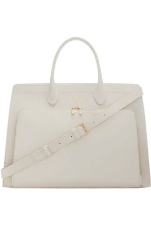 Isabel Bernard Aktentaschen - Honoré Nadine cream calfskin leather handbag with - Gr. unisize - in - für Damen