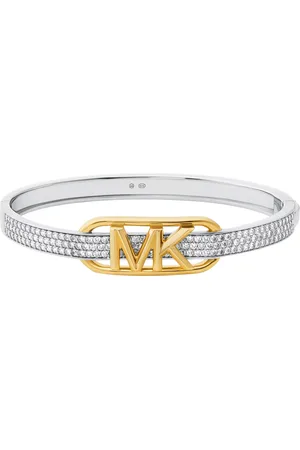 Michael Kors Armband - Sterling Silver Pavé Empire Link Bangle - Gr. M - in Mehrfarbig - für Damen