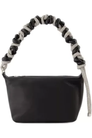 KARA Shopper - Crystal Phone Cord Hobo Bag - Black - Leather - Gr. unisize - in - für Damen