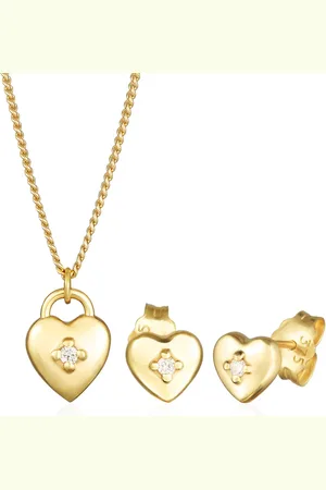 Elli Halsketten - Schmuckset Herz Liebe Solitär Diamant (0.015 ct.) - Gr. unisize - in - für Damen