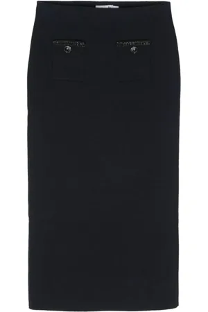 Self-Portrait Embellished Straight Midi Skirt - Größe S