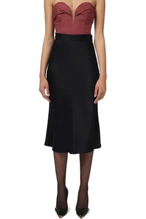 Elisabetta Franchi Black Midi Skirt - Größe 40