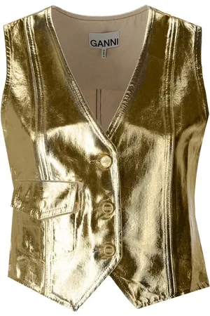 Ganni Gold Denim Vest - Größe S
