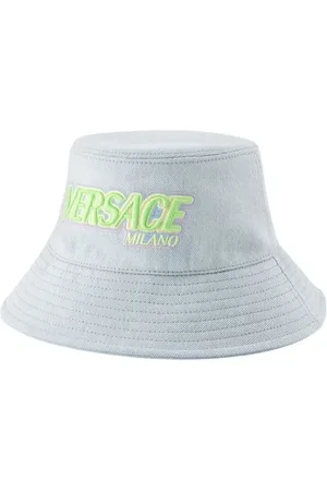 VERSACE Caps & Mützen - Embroidered Logo Bucket Hat - Denim - Blue - Gr. 58 - in - für Damen