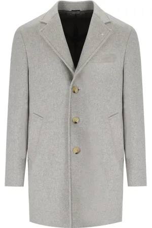 Manuel Ritz Grey Single-Breasted Coat - Größe L