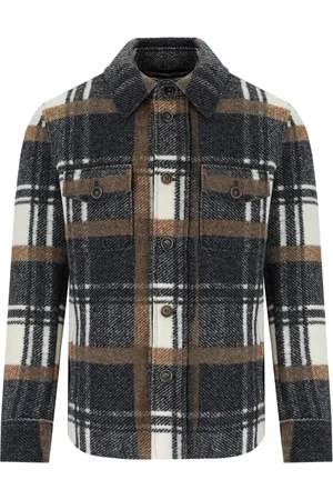BOB der Bär Percy Check Grey Brown Shirt Jacket - Größe XXL