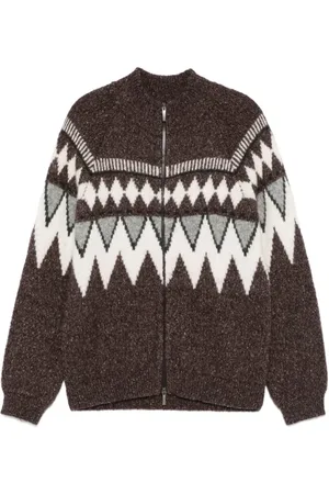 PESERICO SIGN Patterned-Jacquard Cardigan - Größe 50