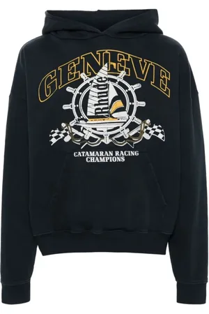 Rhude Nautical-Print Cotton Hoodie - Größe L