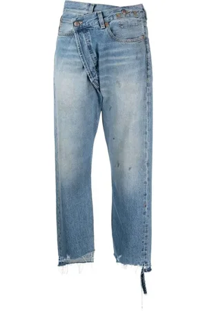 R13 Off-Centre Distressed Denim Trousers - Größe 27