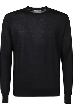 BALLANTYNE Basolan Plain Round Neck Sweater Black - Größe 48