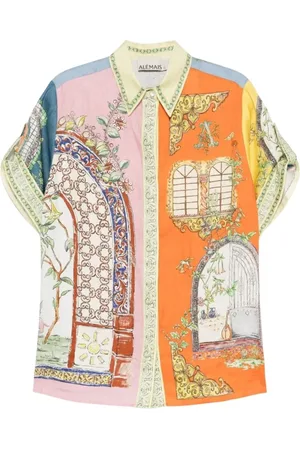 ALÉMAIS Multicoloured Colour-Block Linen Shirt - Größe 6