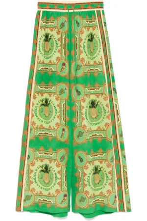 ALÉMAIS Grass Green La Musica Trousers - Größe 12