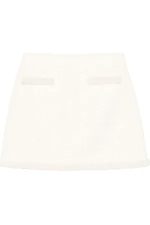 Self-Portrait Bouclé Pearl-Trim Mini Skirt - Größe 10