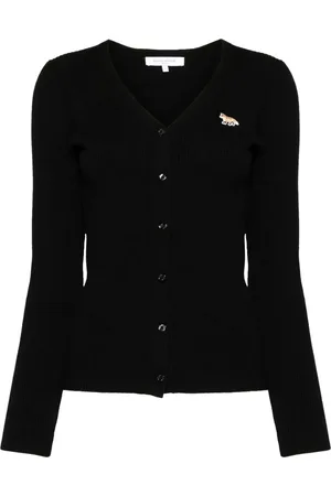 Maison Kitsuné Baby fox patch fine ribbed cardigan divers - Größe L