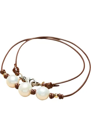 CATHERINE MICHIELS Halskette - Collier 3 perles dEau blanches Perles or 14kt Clap - Gr. unisize - in Mehrfarbig - für Damen