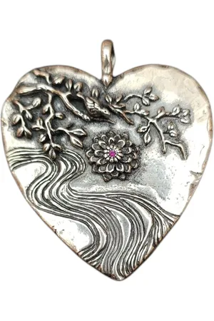 CATHERINE MICHIELS Armband - Pendentif c?ur argent floral rubis Am loving Aware - Gr. unisize - in Mehrfarbig - für Damen