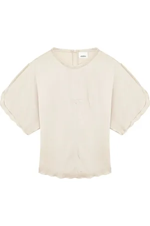 Isabel Marant Cream White Satin-Finish Karlita Blouse - Größe 40