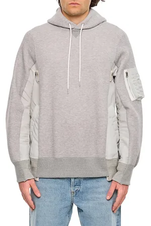 SACAI Terry Sweatshirt With Twill And Nylon Hood - Größe 1